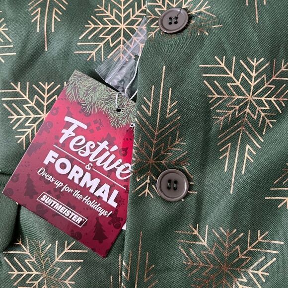 Suitmeister Holiday Snowflake Tree Blazer- Size Large - Picture 7 of 14